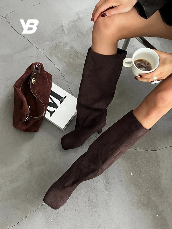 Сапоги женские экозамша