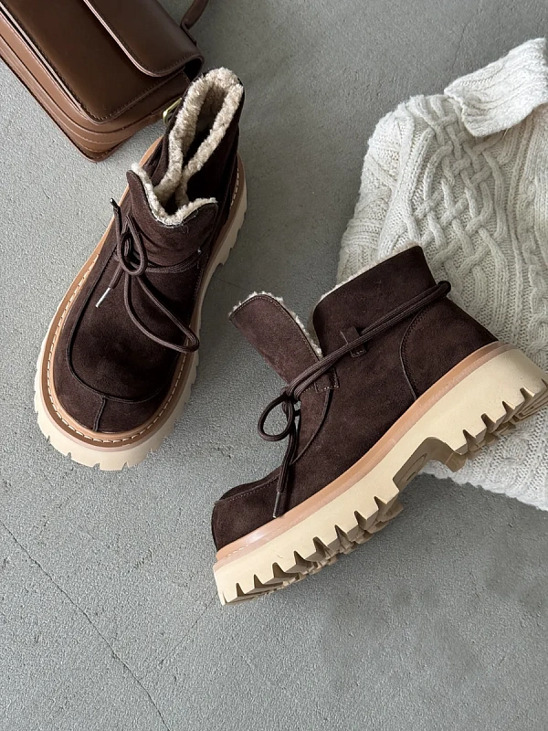 Ботинки женские натуральная замша шерсть