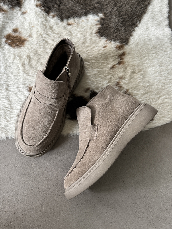 Ботинки женские натуральная замша шерсть