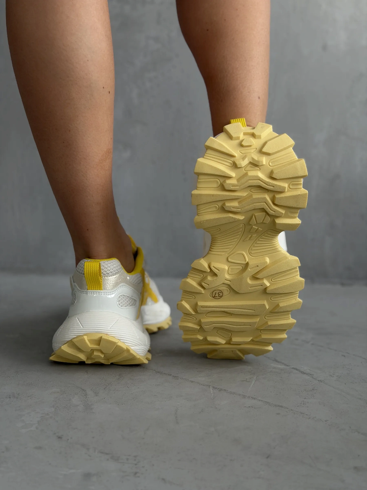 Кроссовки женские весна желтые на платформе