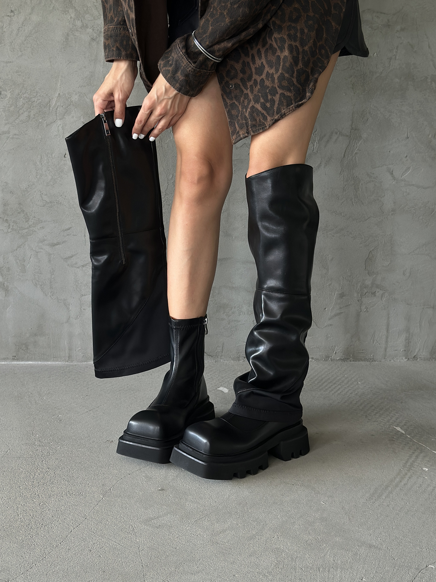 Ботфорты-трансформеры женские экокожа