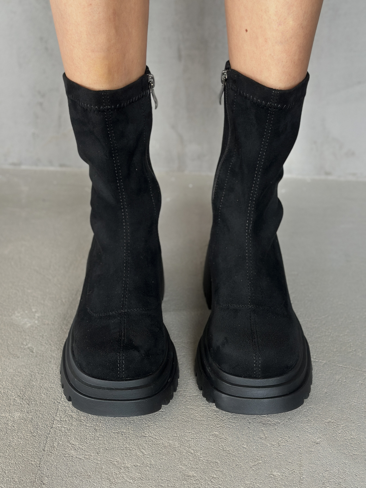 Ботинки женские экозамша