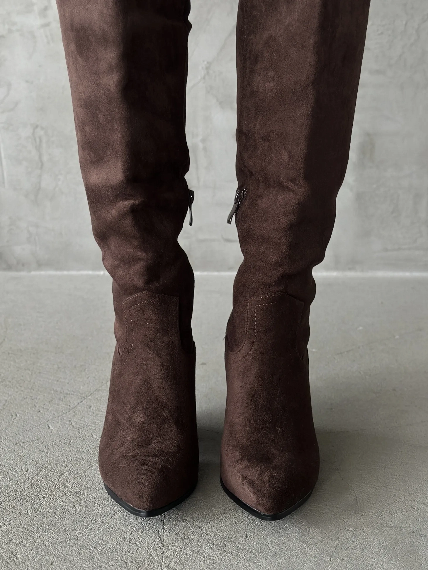 Ботфорты женские экозамша