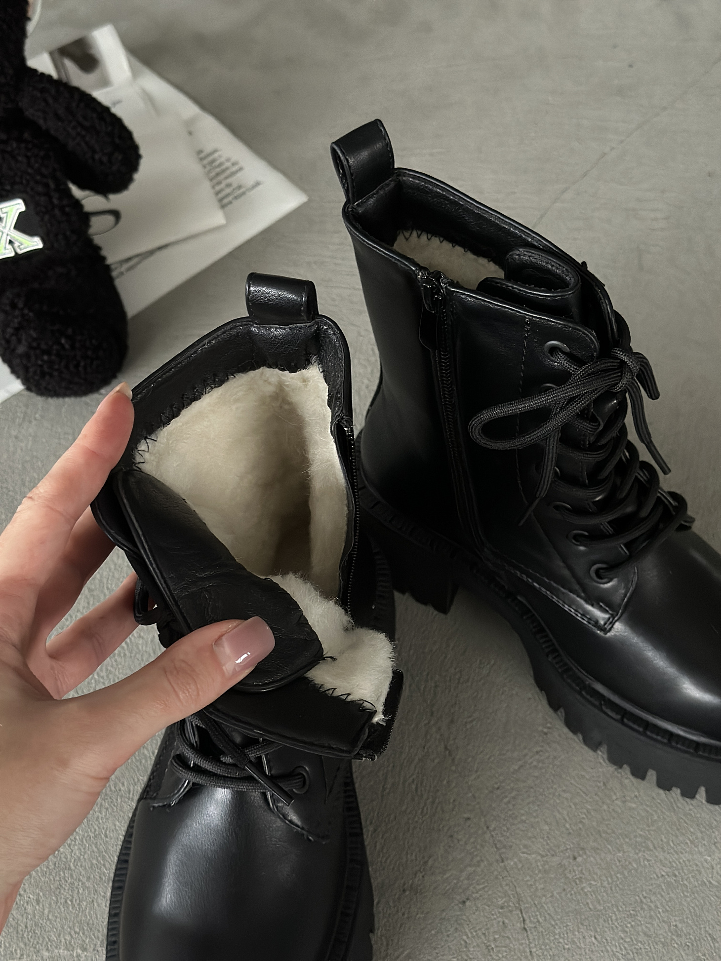 Ботинки детские экокожа шерсть