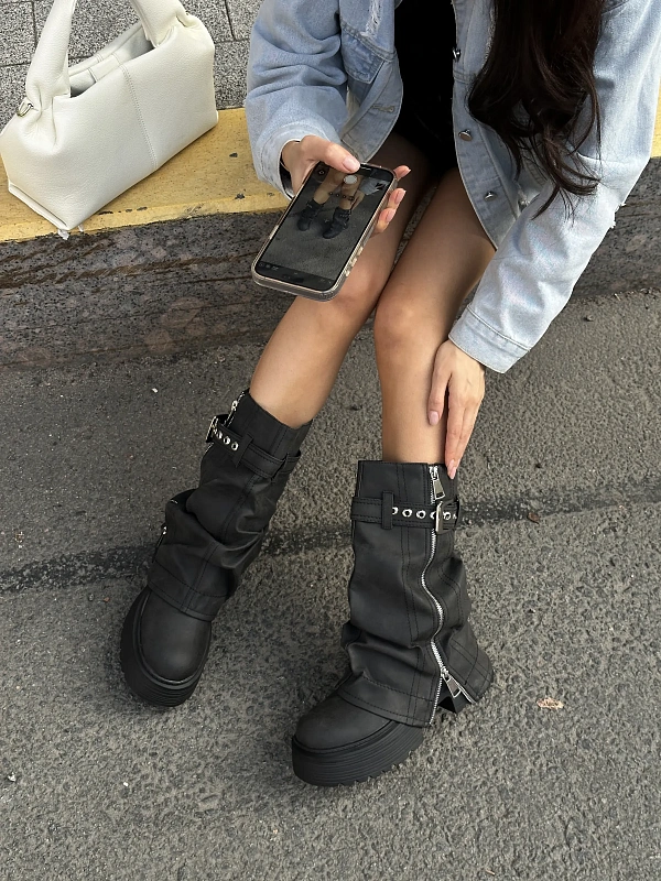 Ботинки женские экокожа шерсть