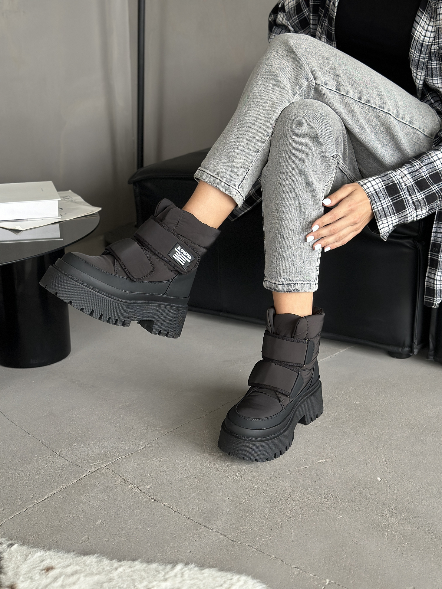 Дутики женские текстиль шерсть