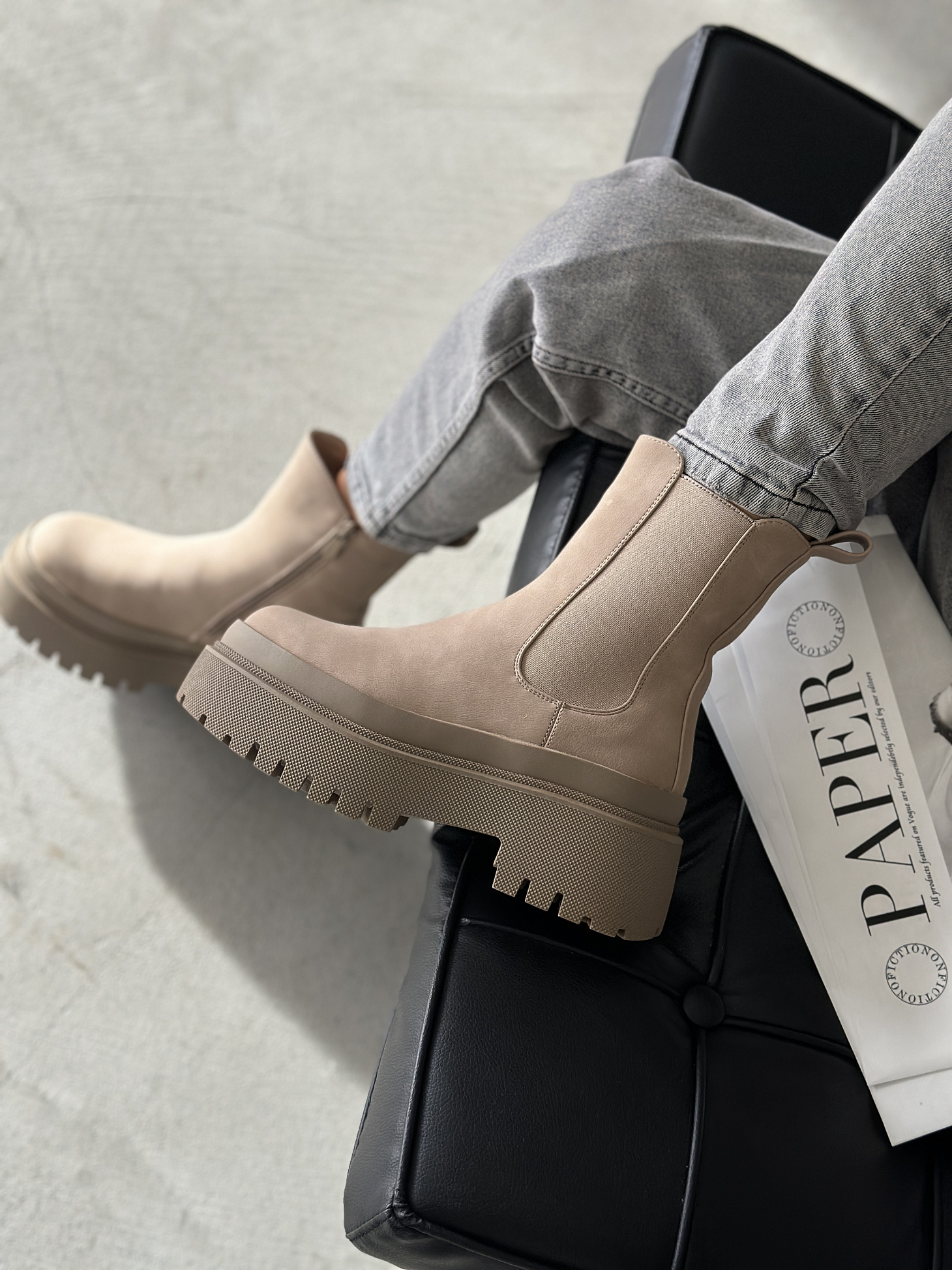 Ботинки женские экозамша шерсть