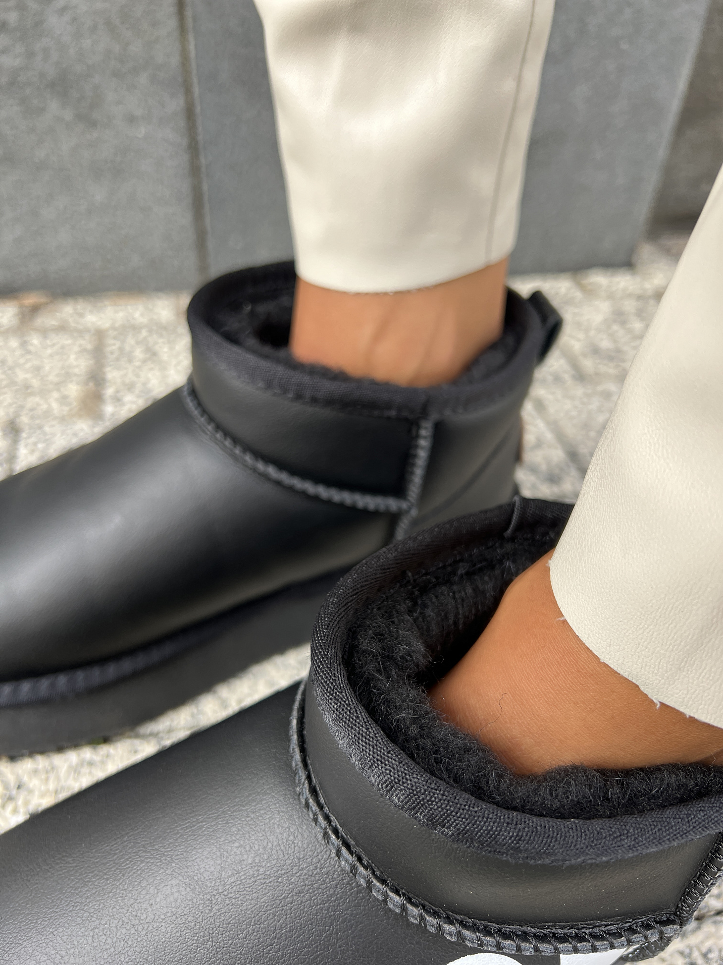 Угги женские кожа шерсть