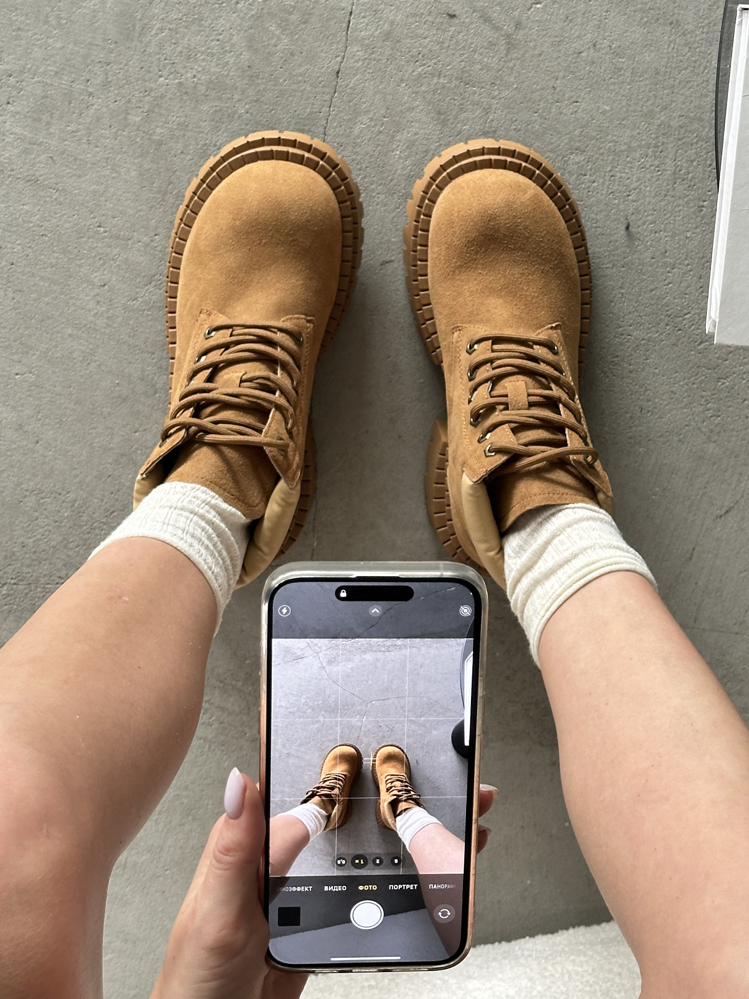 Ботинки женские натуральная замша шерсть