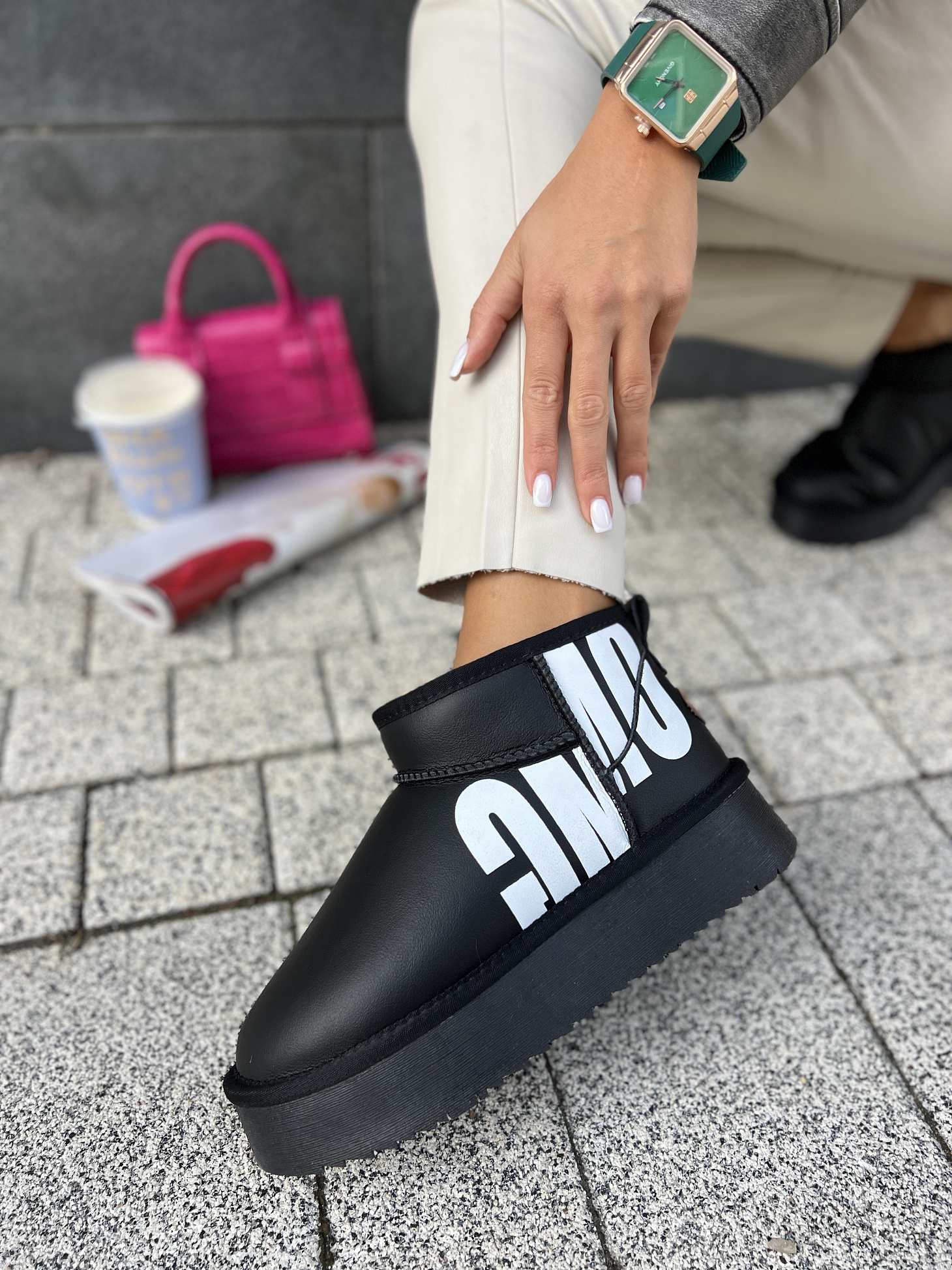 Угги женские кожа шерсть