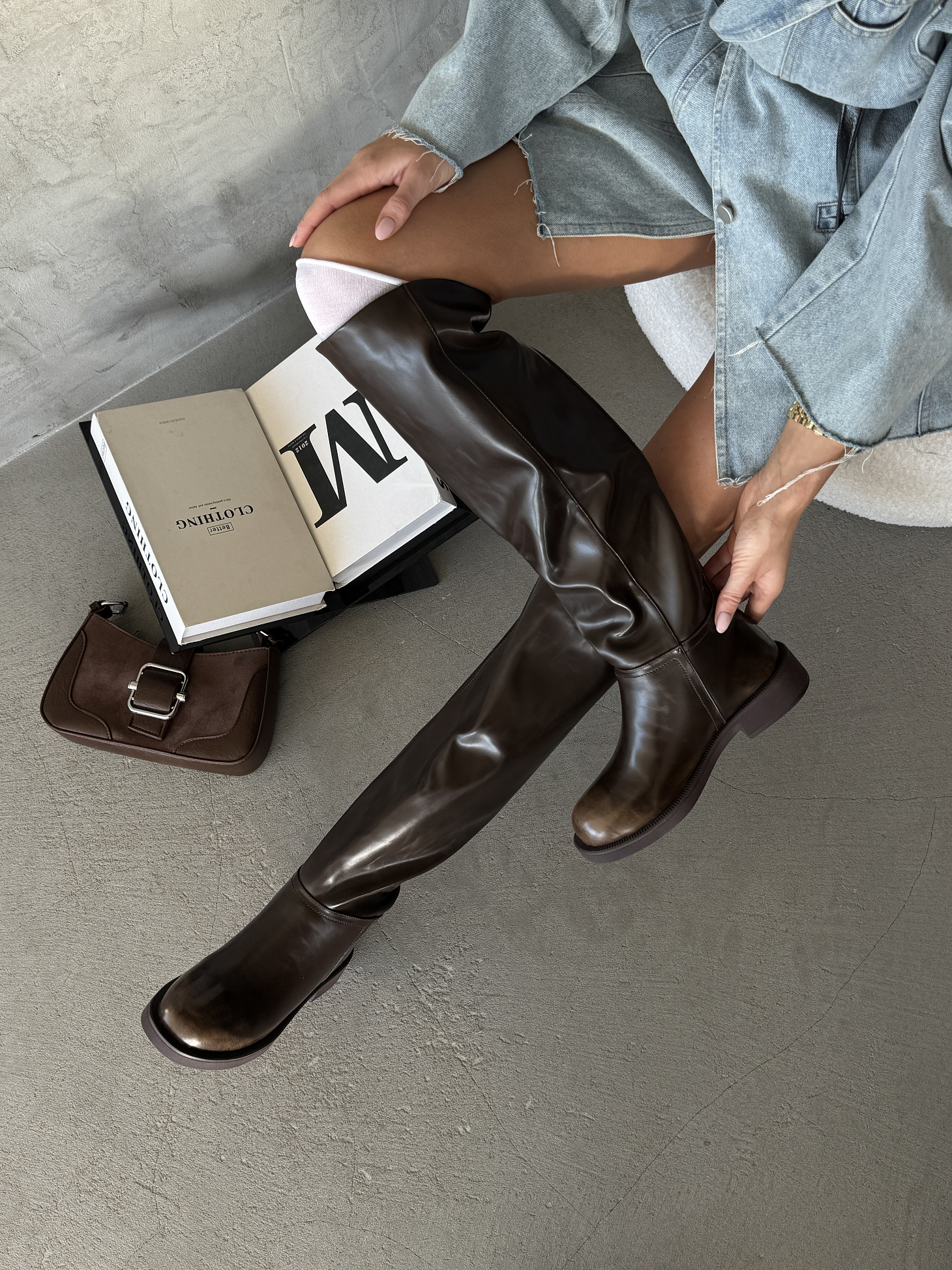 Сапоги женские экокожа шерсть