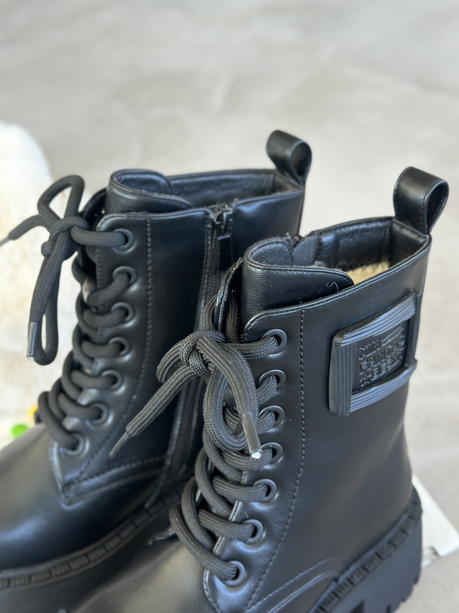 Ботинки детские экокожа шерсть