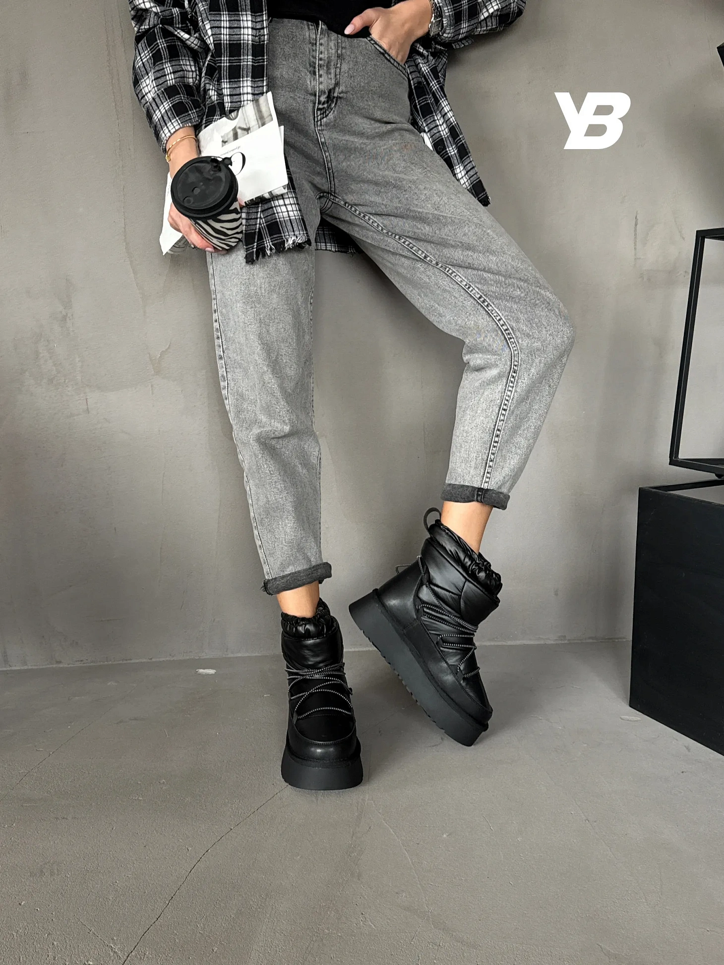 Дутики зимние на платформе