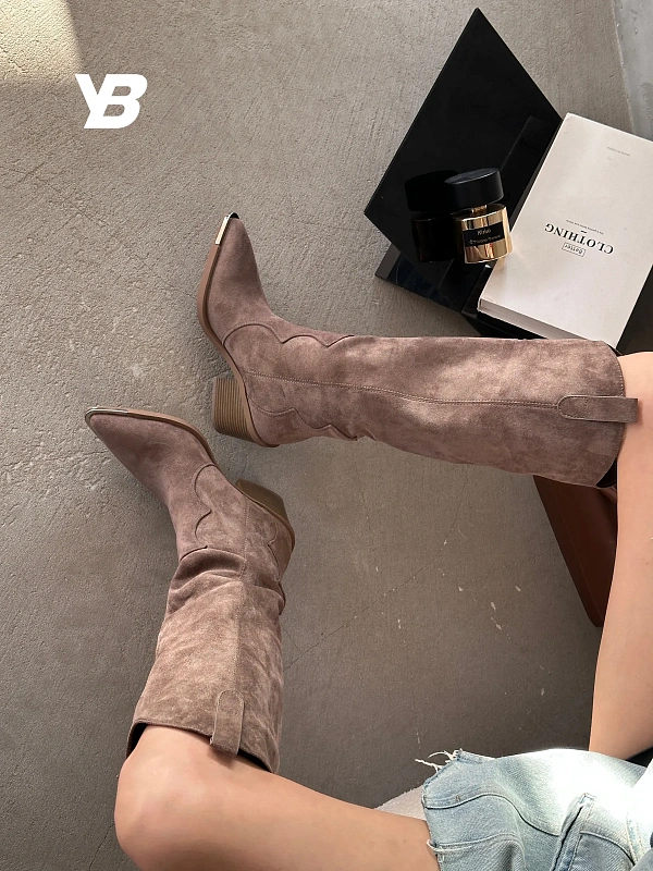 Сапоги казаки женские экозамша