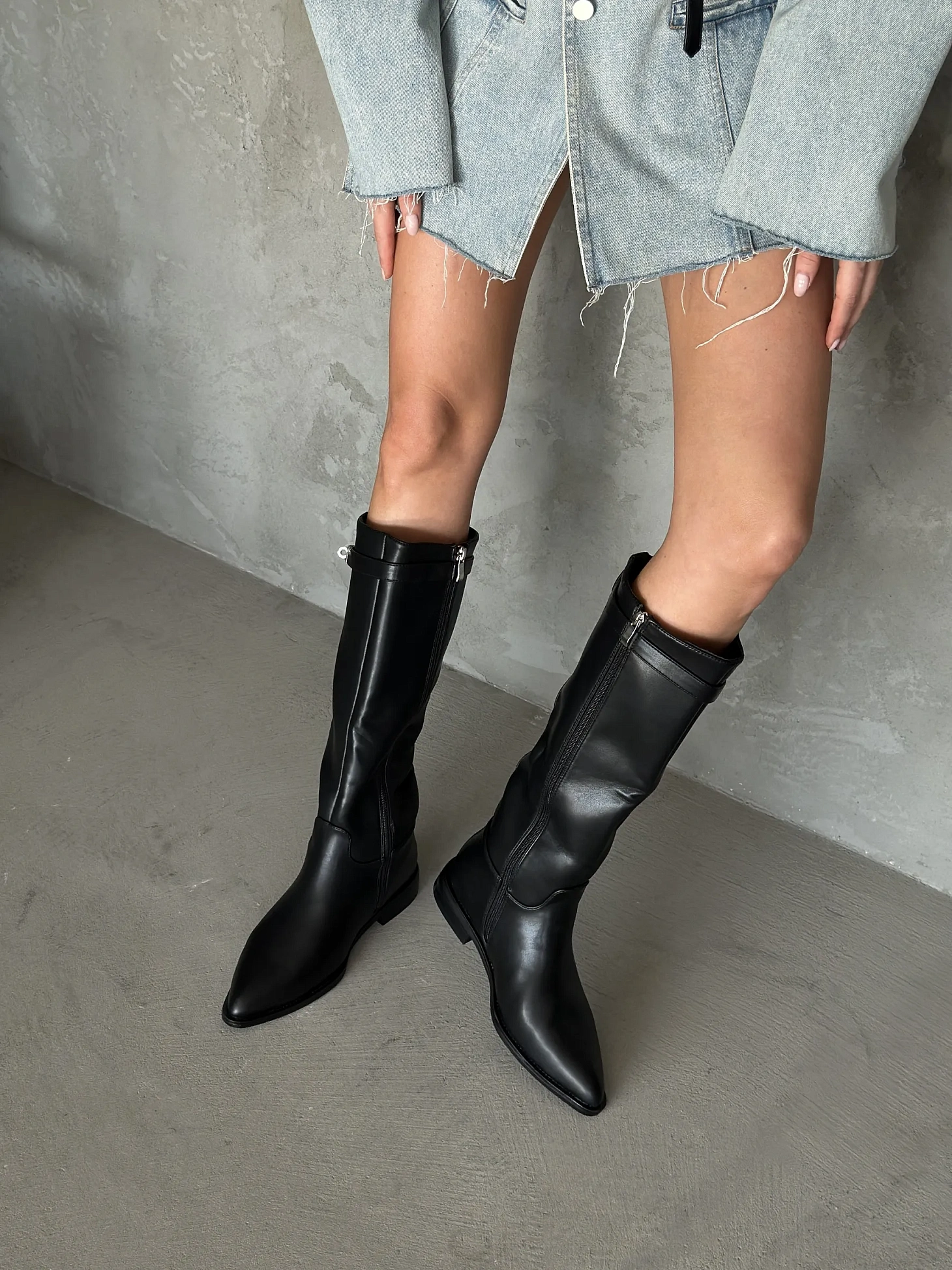 Сапоги женские экокожа шерсть