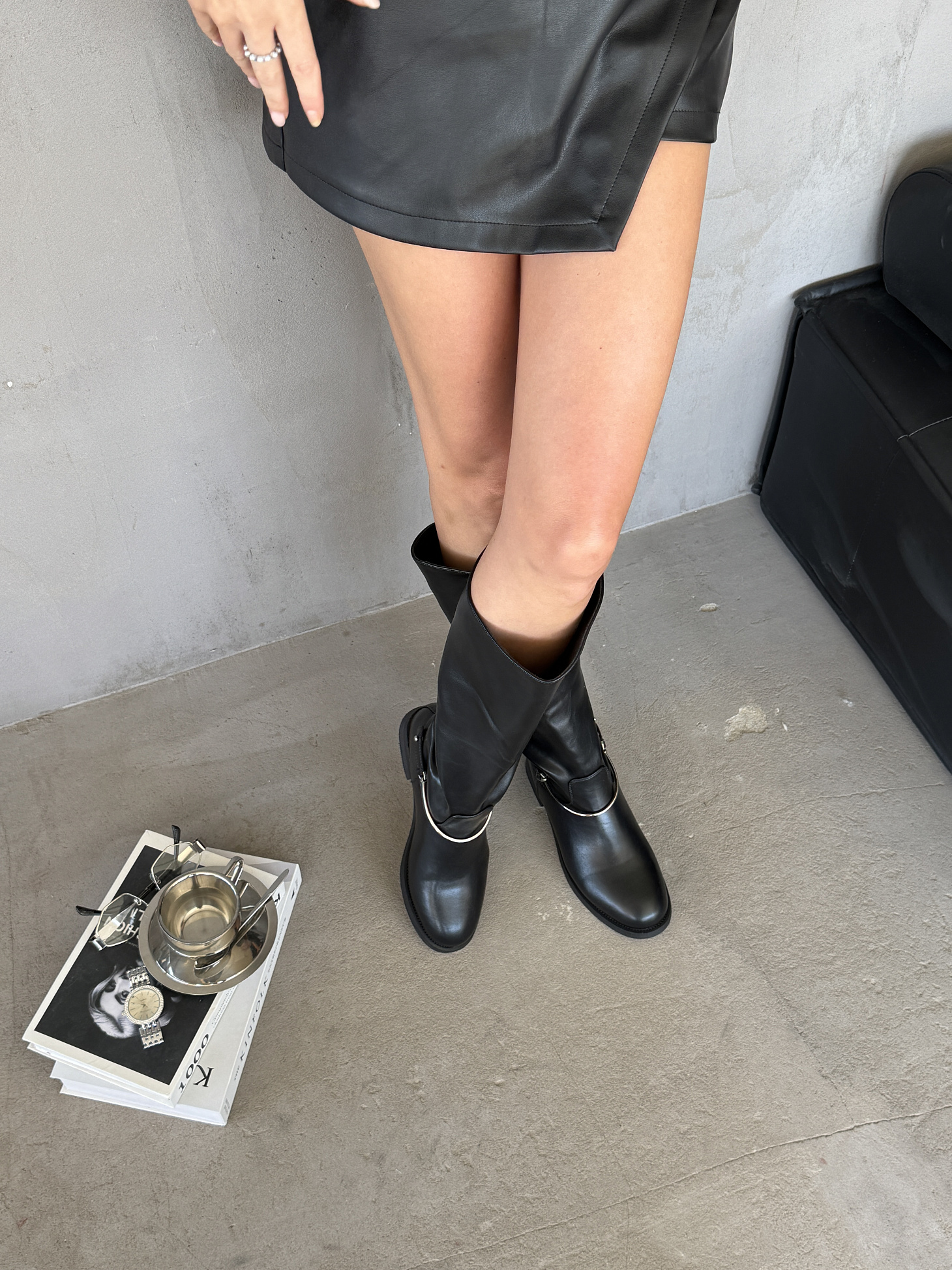 Сапоги женские экокожа шерсть