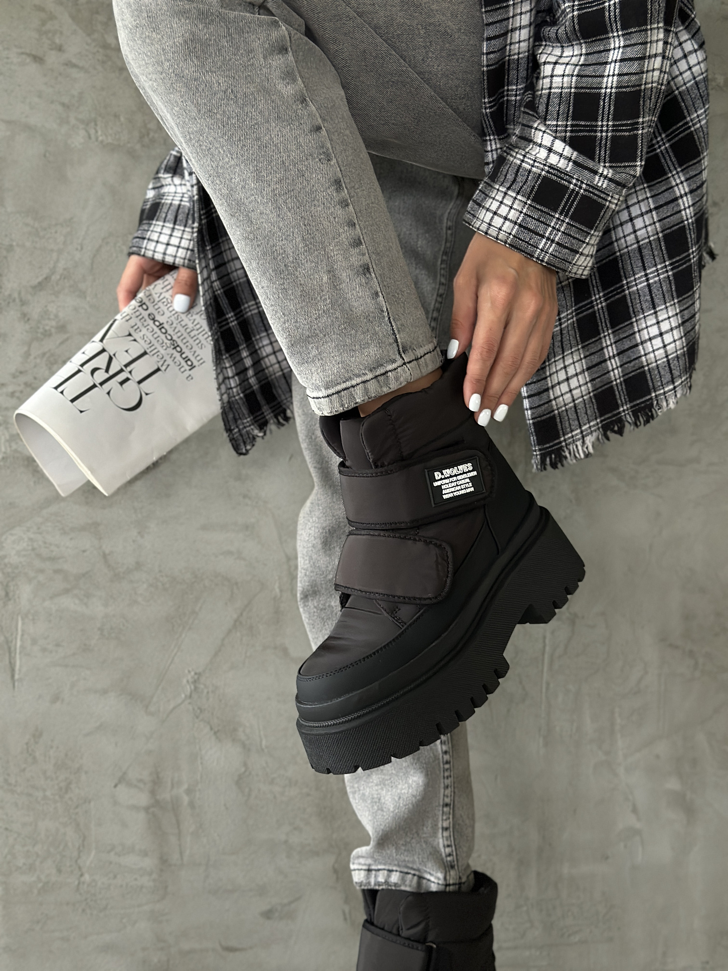 Дутики женские текстиль шерсть