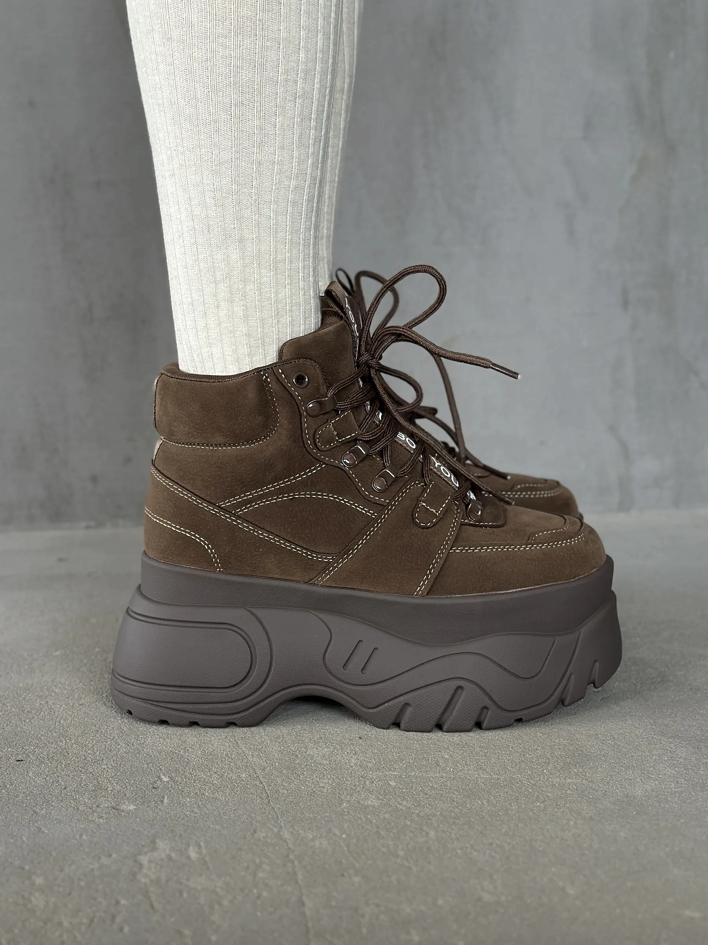 Ботинки женские экозамша