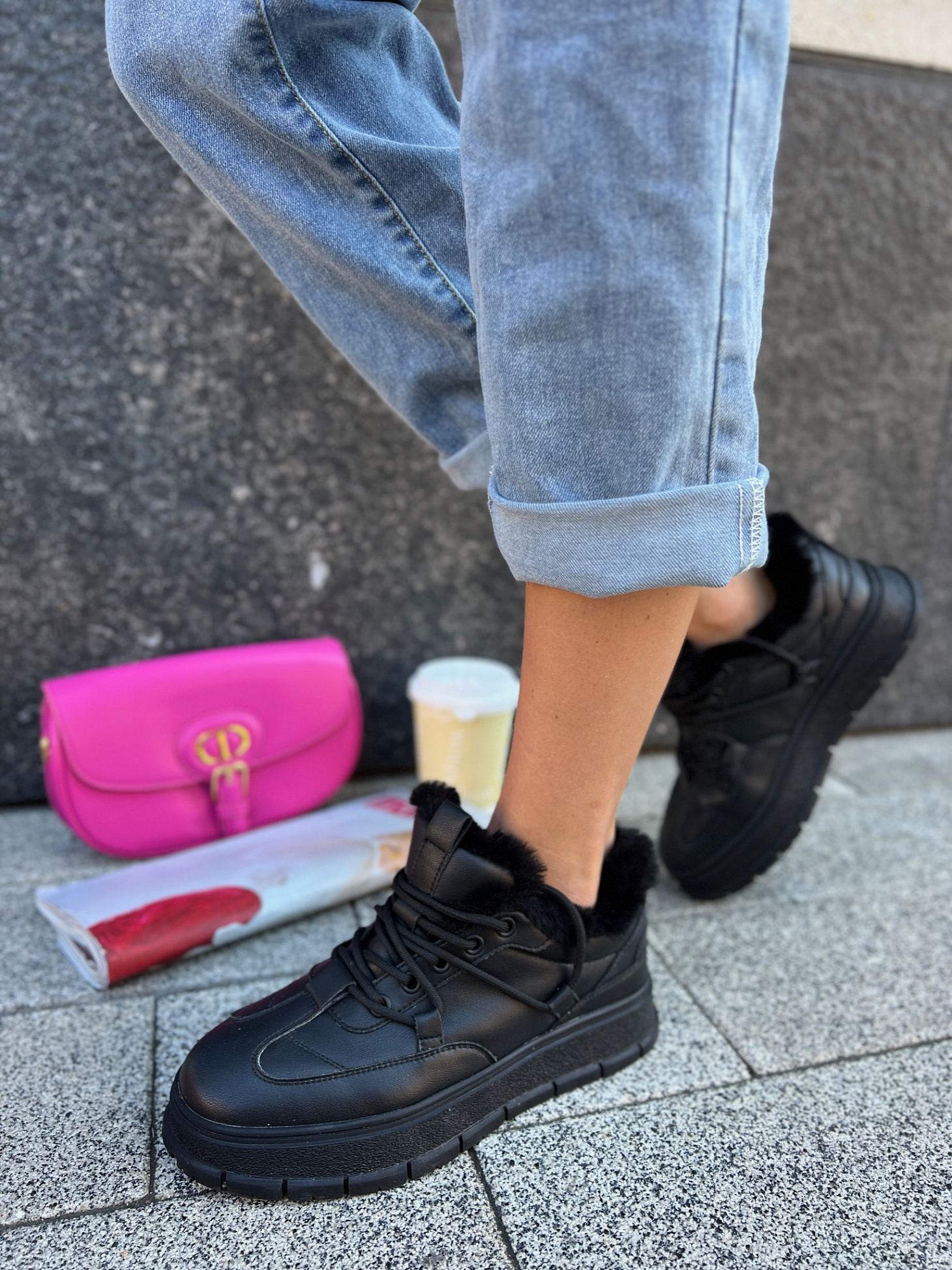 Угги женские кожа шерсть