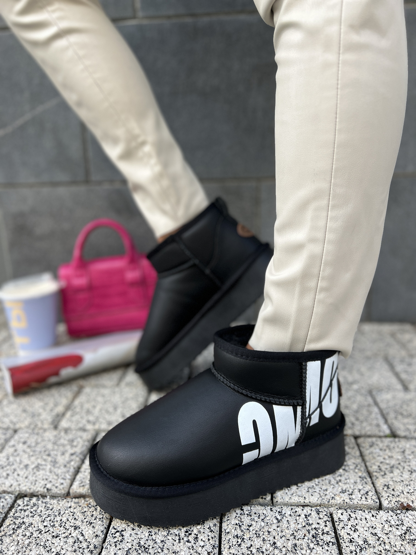 Угги женские кожа шерсть