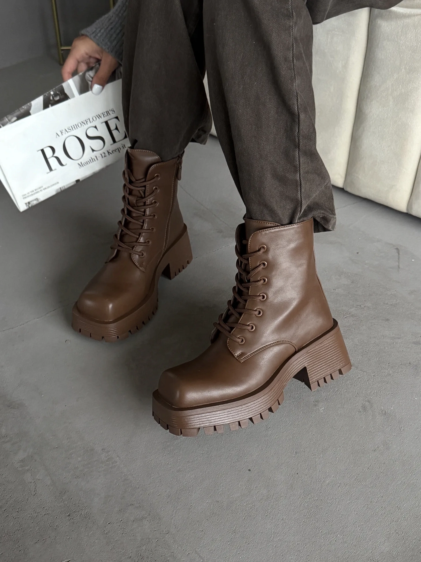 Ботинки женские экокожа