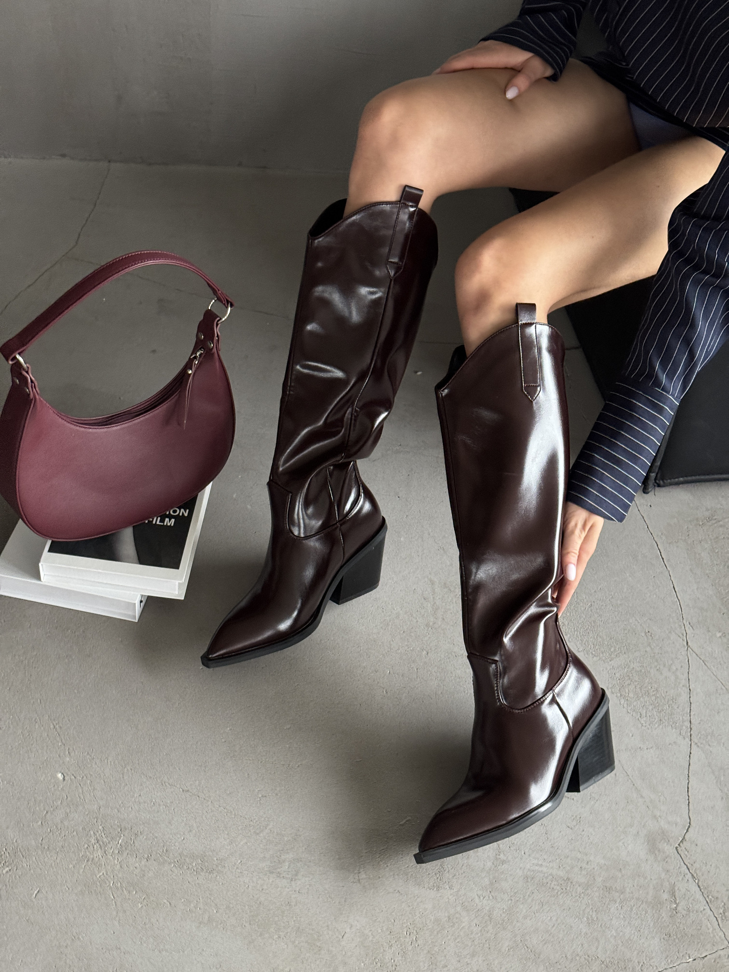 Сапоги казаки женские экокожа