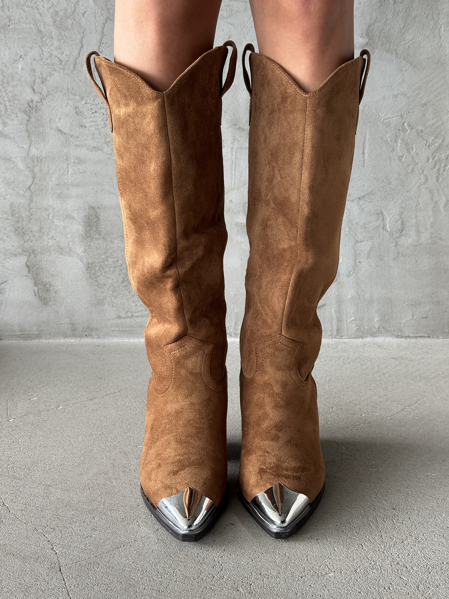 Сапоги казаки женские экозамша шерсть