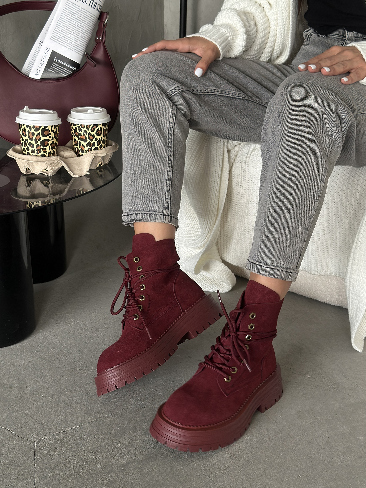 Ботинки женские натуральная замша