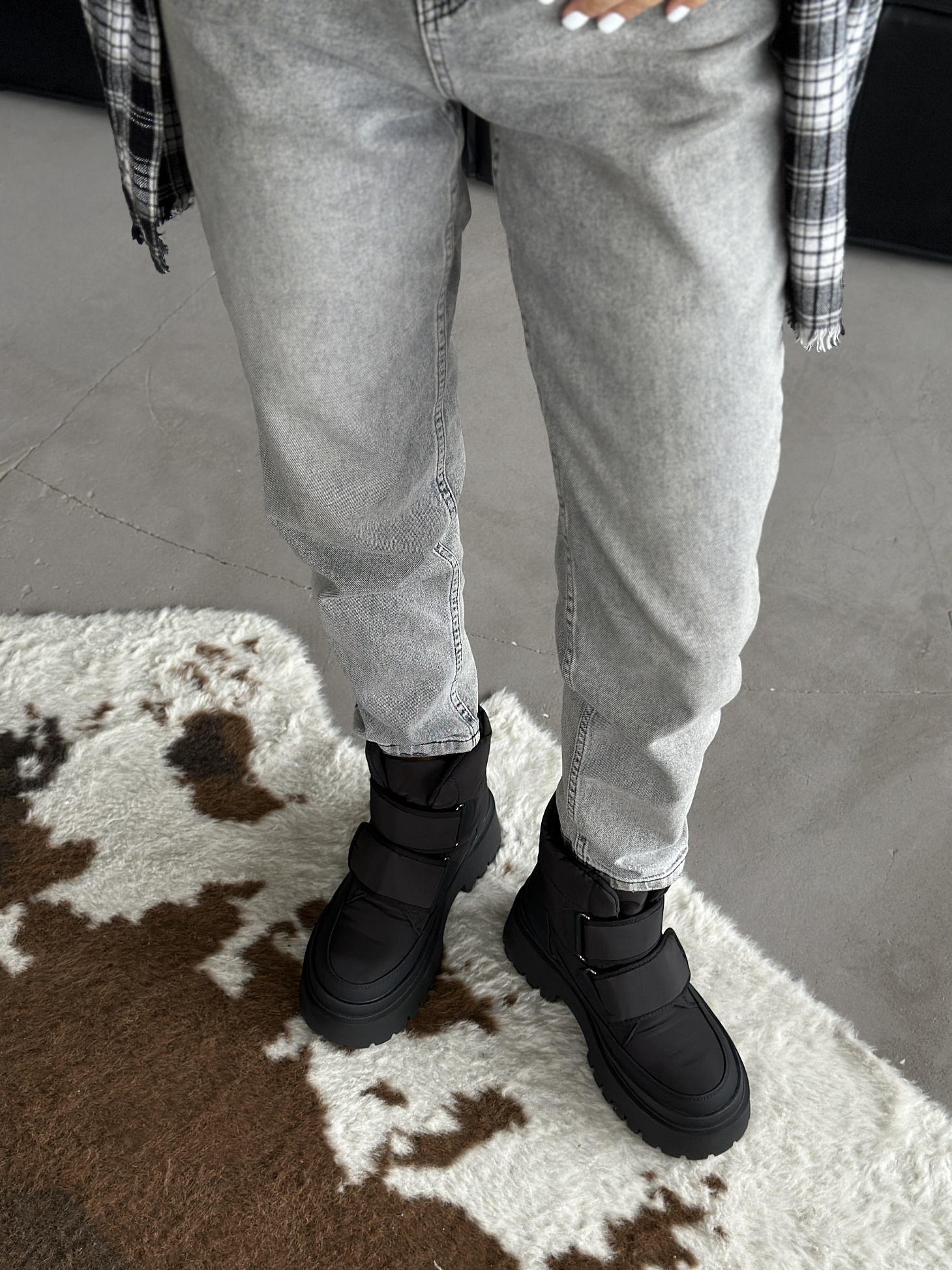 Дутики женские текстиль шерсть