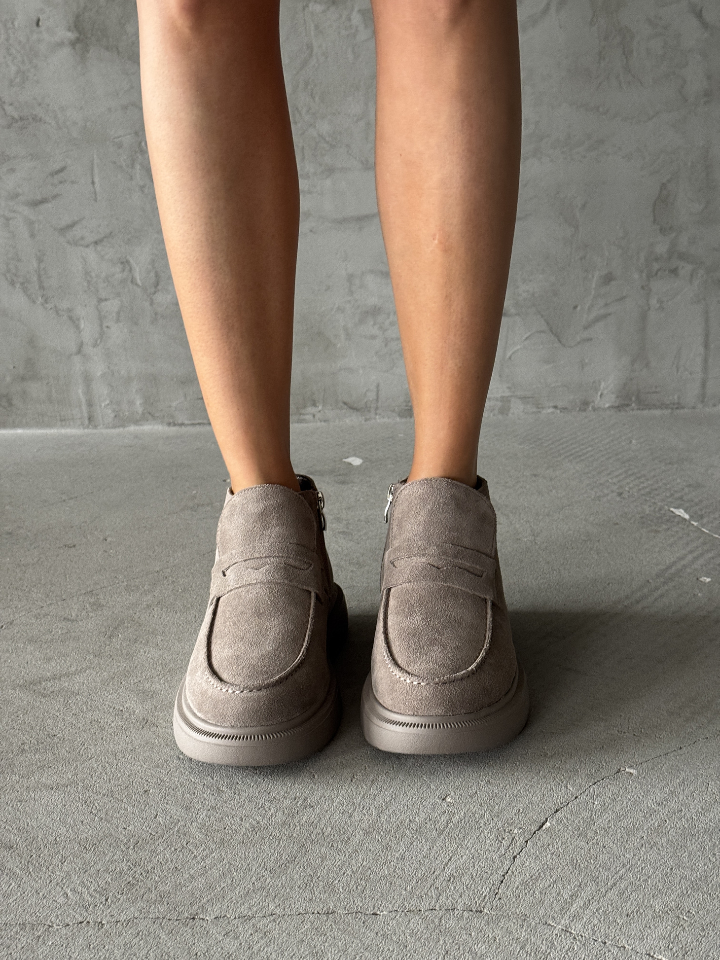 Ботинки женские натуральная замша шерсть