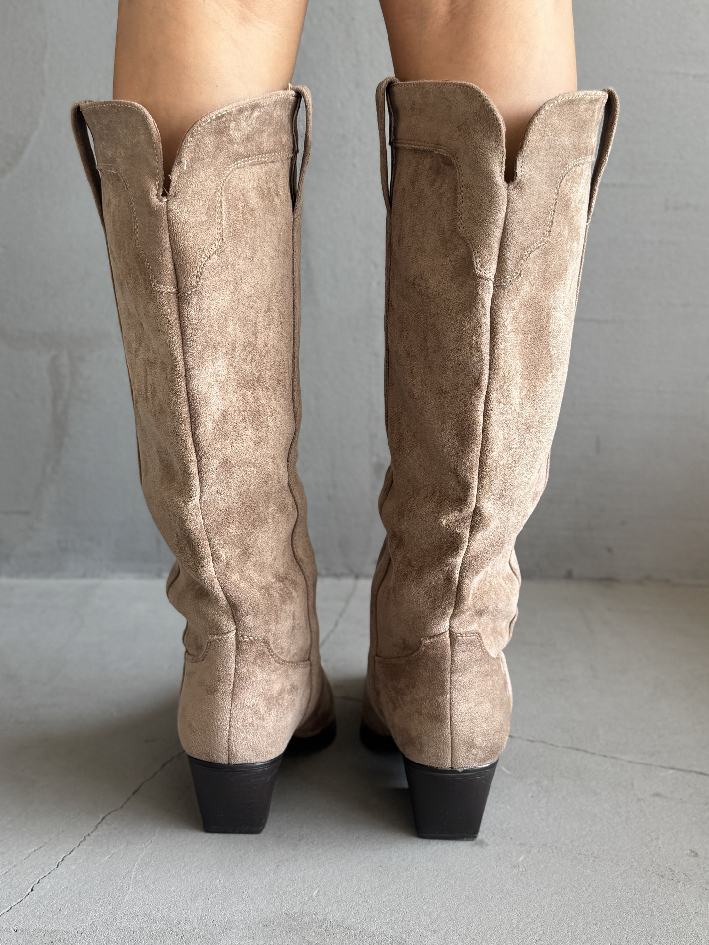 Сапоги казаки женские экозамша еврошерсть