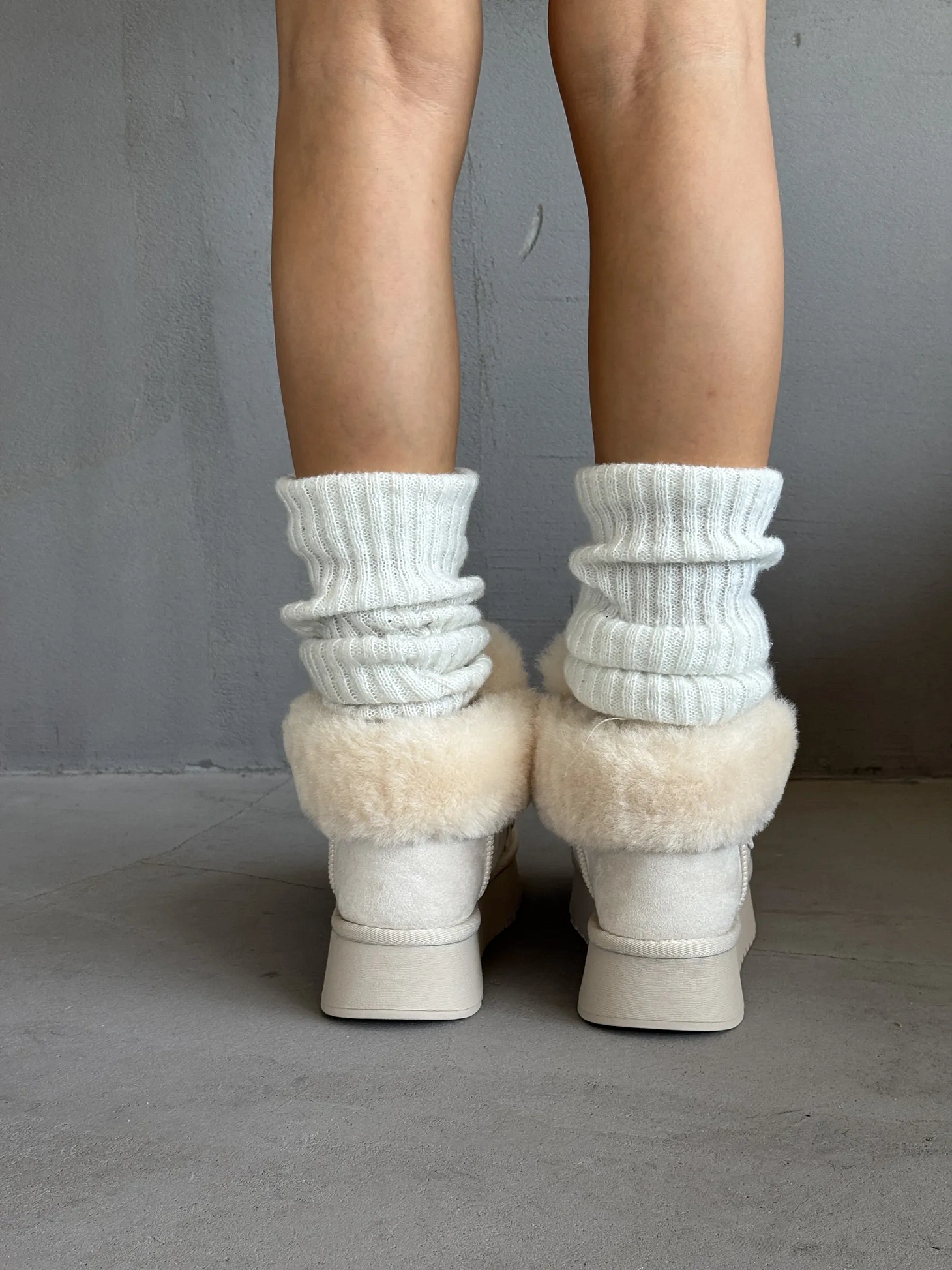 Ботинки женские экозамша шерсть