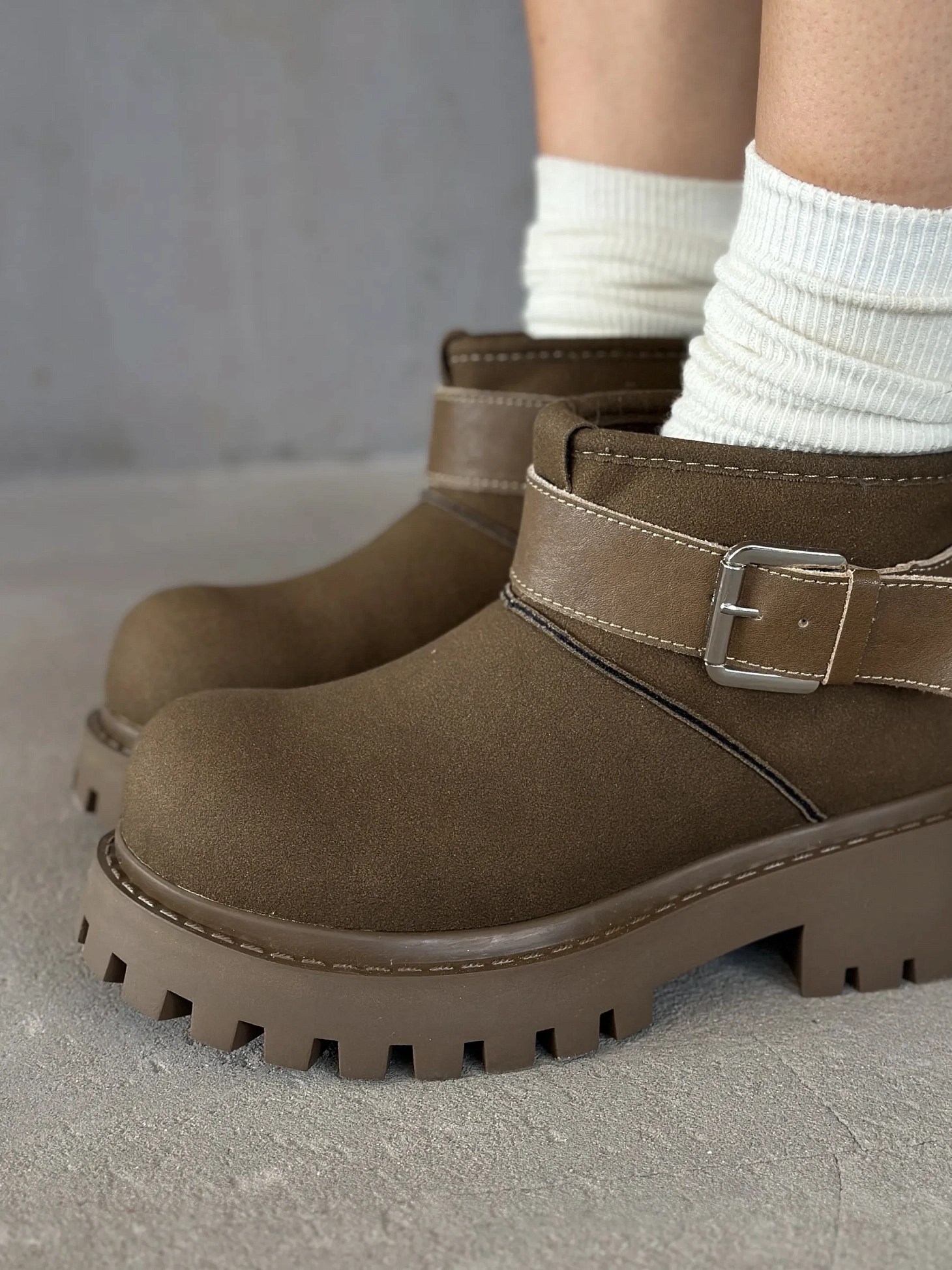 Ботинки женские текстиль экомех