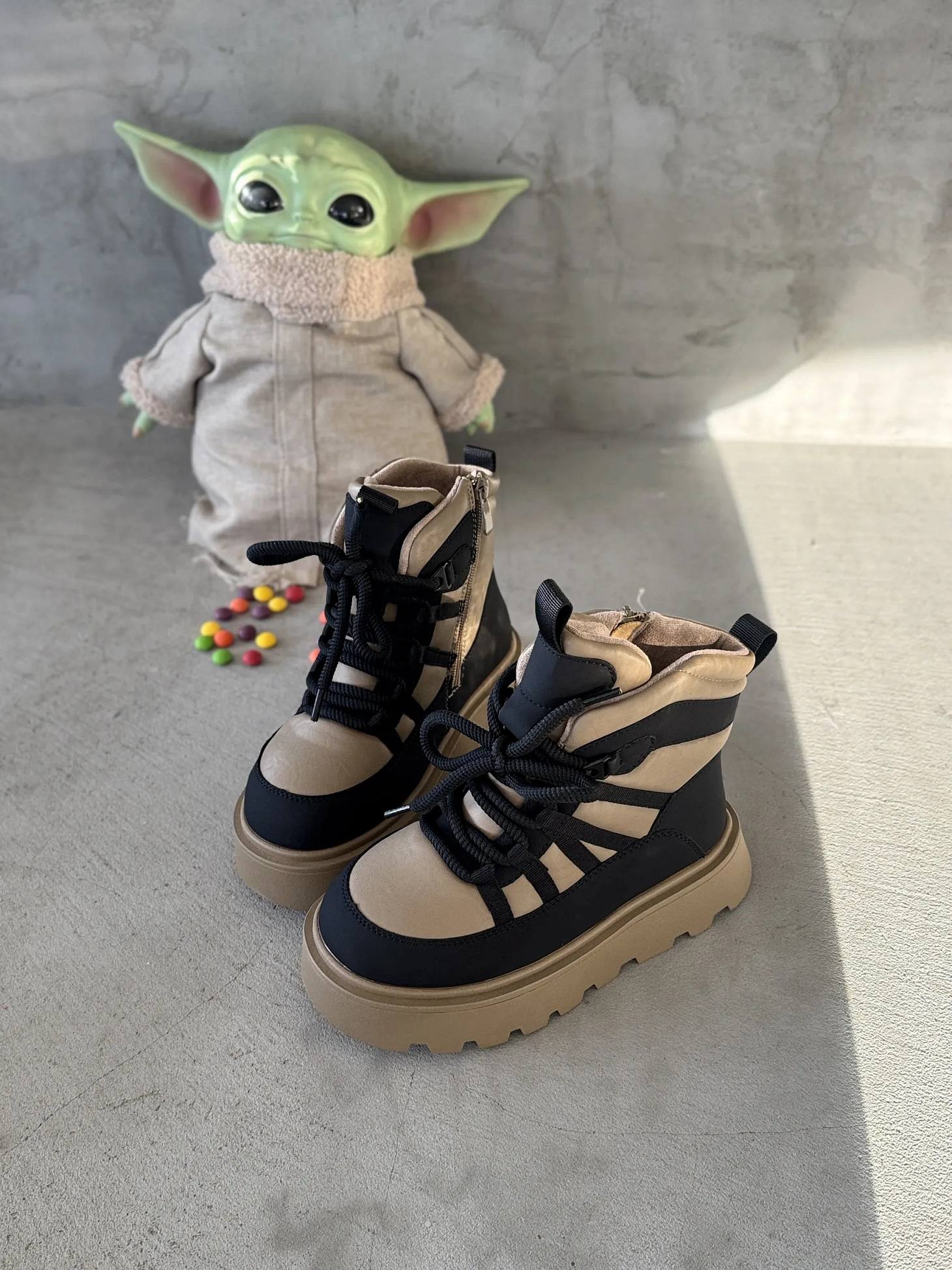 Ботинки детские экокожа шерсть