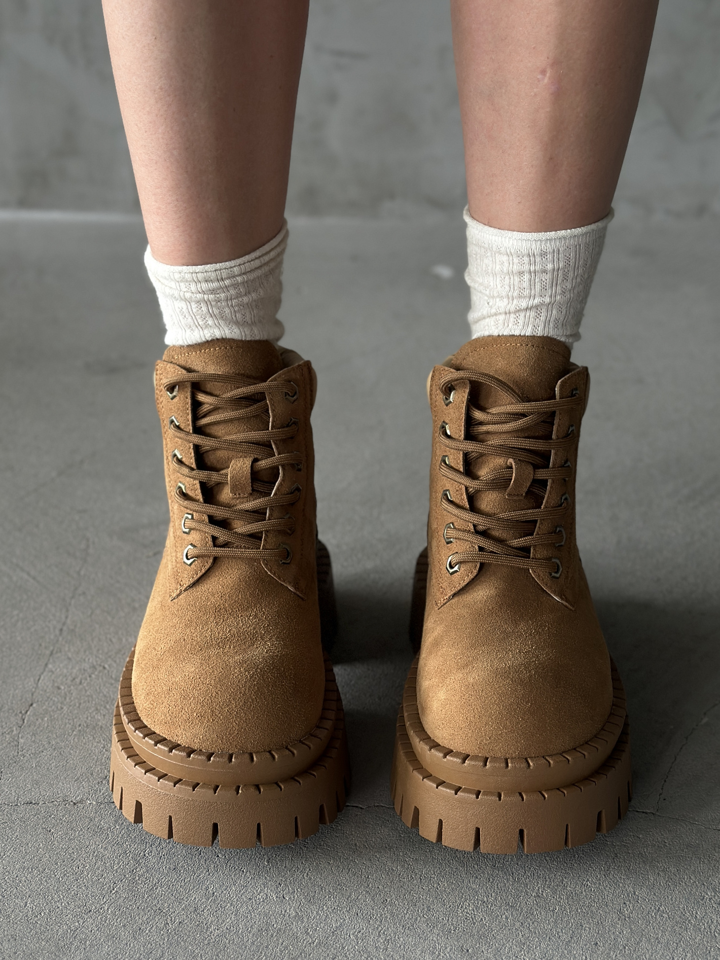 Ботинки женские натуральная замша шерсть