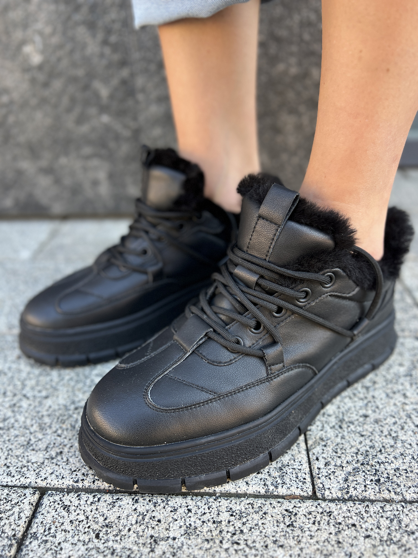 Угги женские кожа шерсть