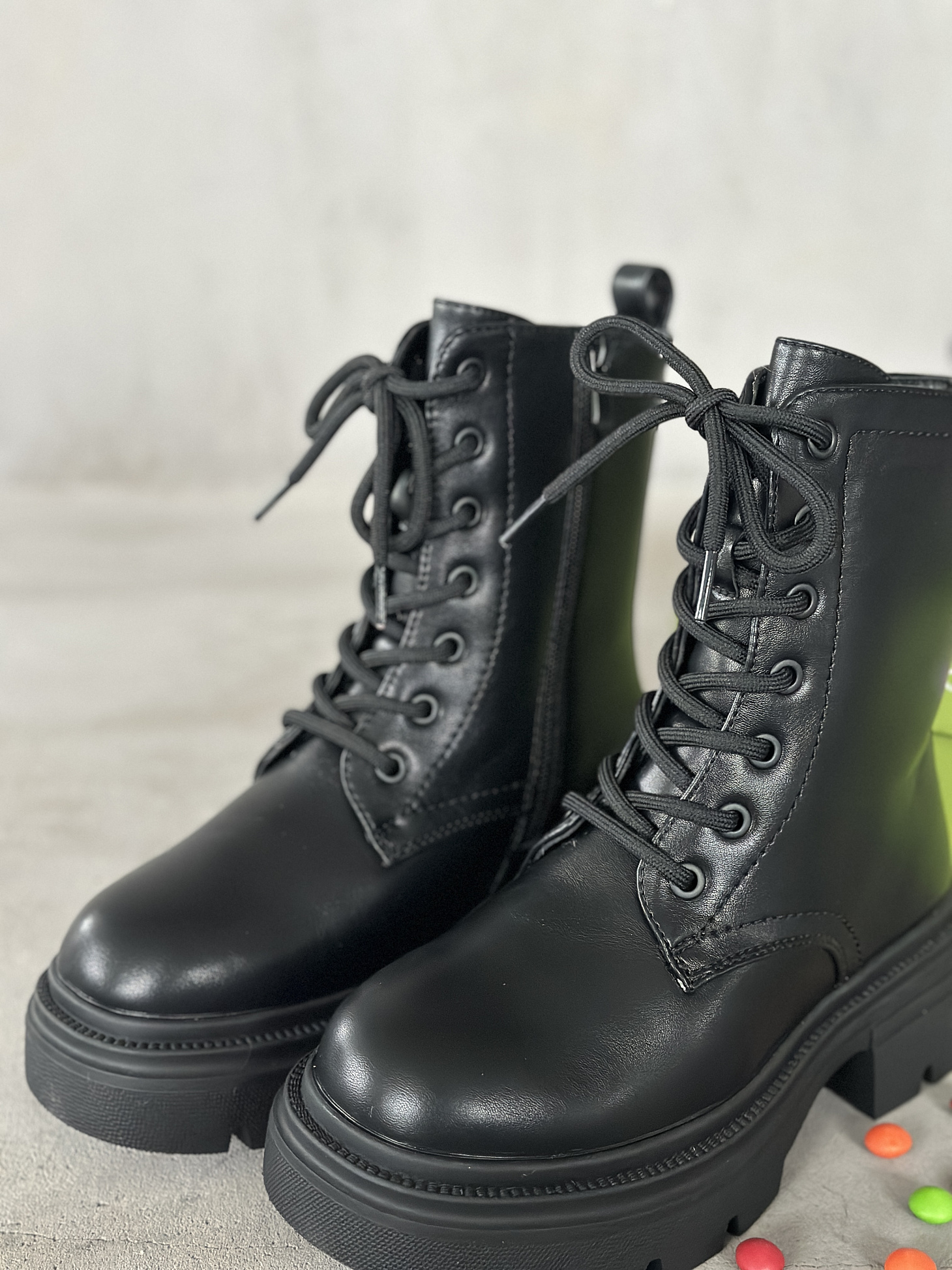 Ботинки детские экокожа шерсть