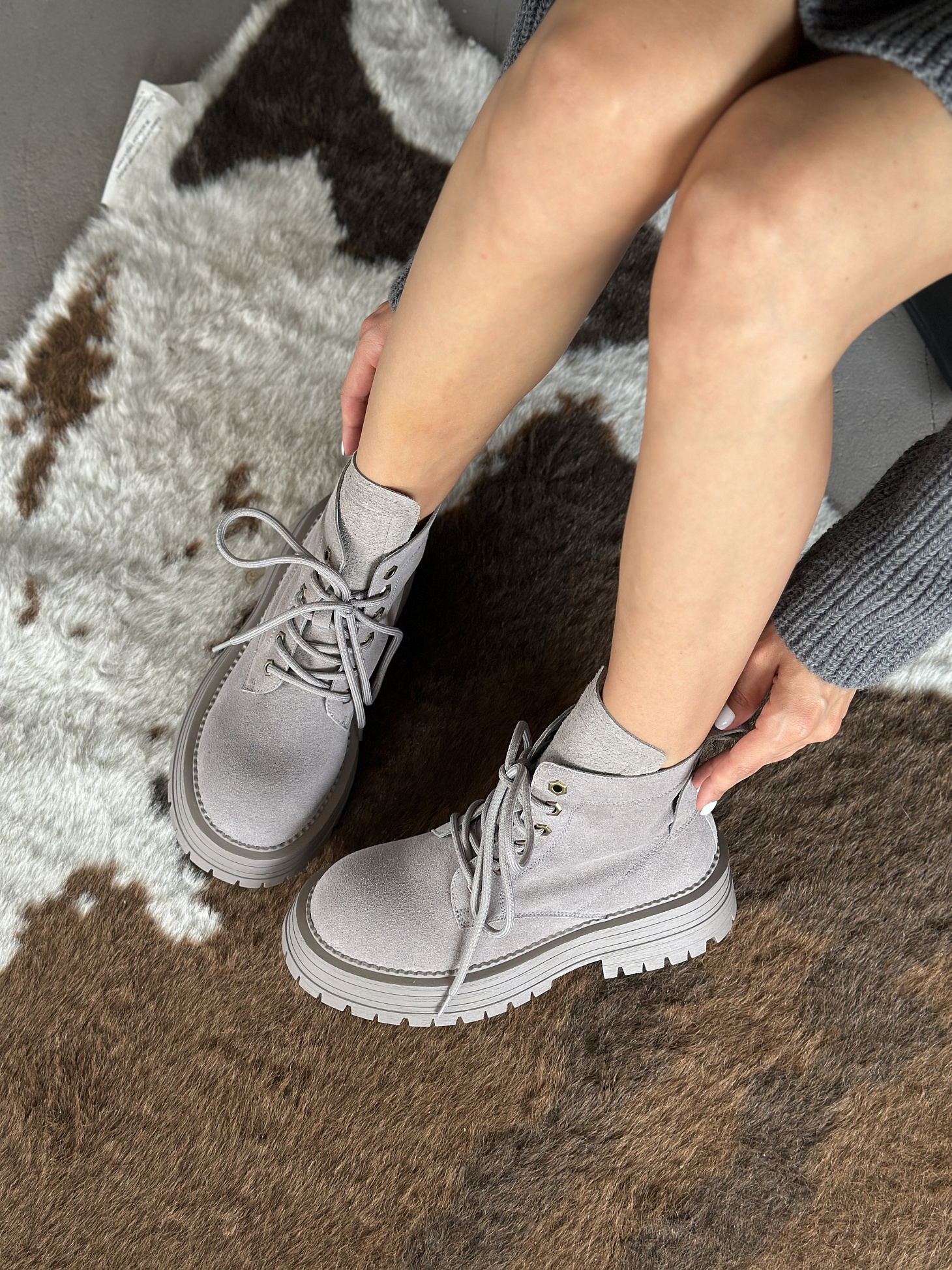 Ботинки женские натуральная замша