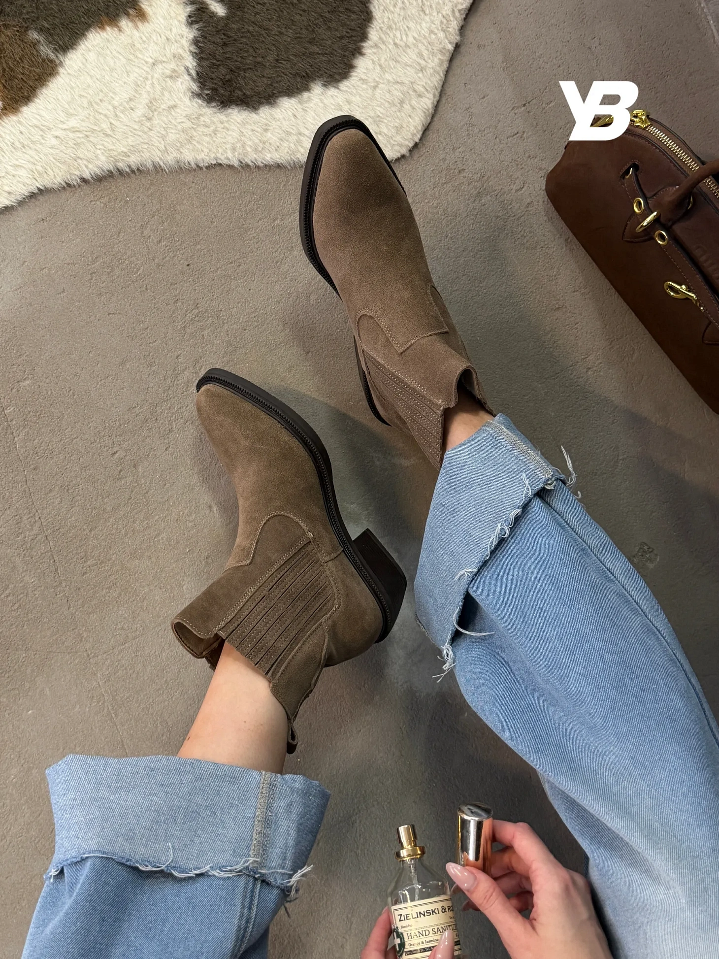 Казаки женские натуральная замша