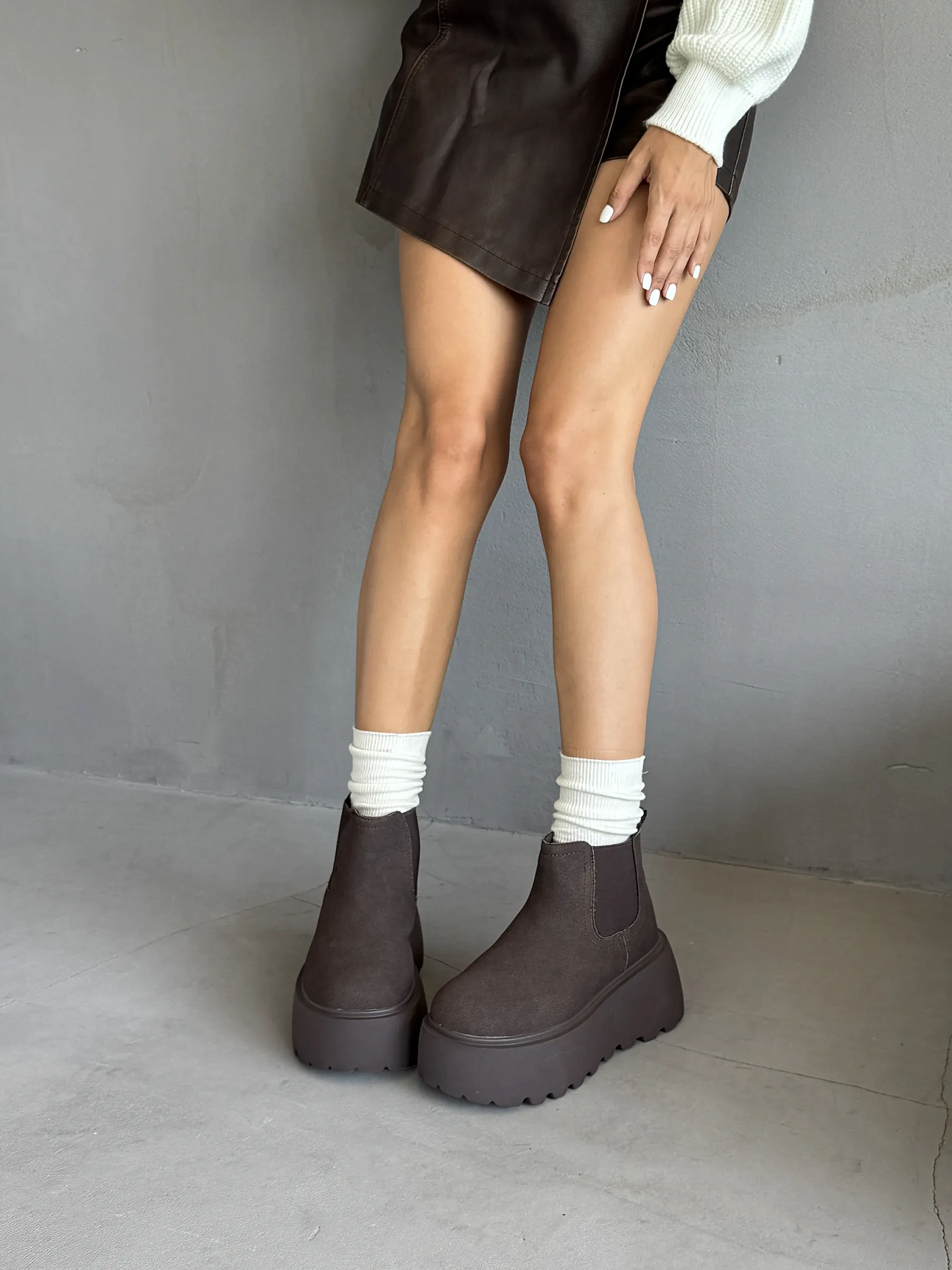 Ботинки женские текстиль шерсть