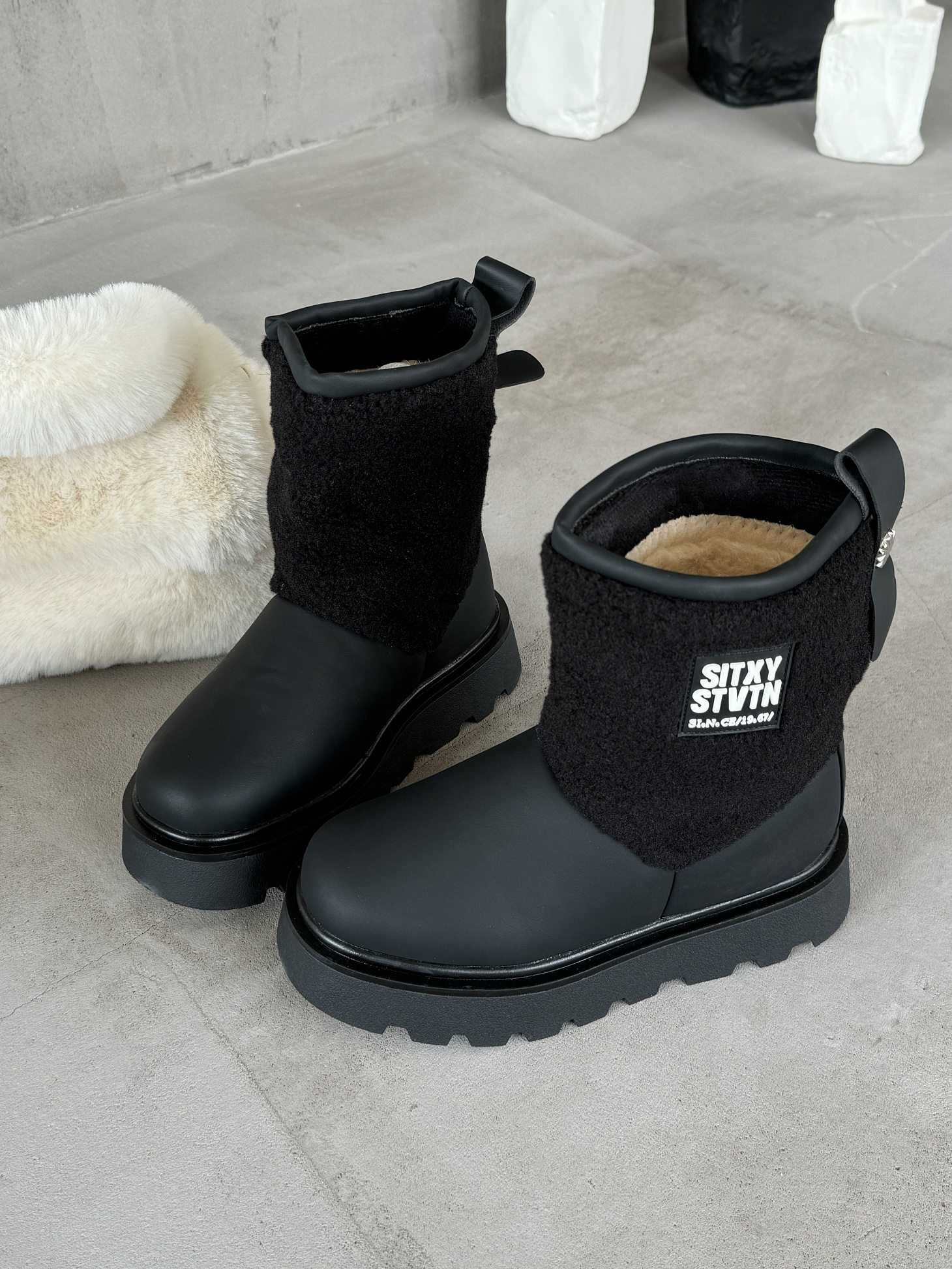 Ботинки детские экокожа шерсть