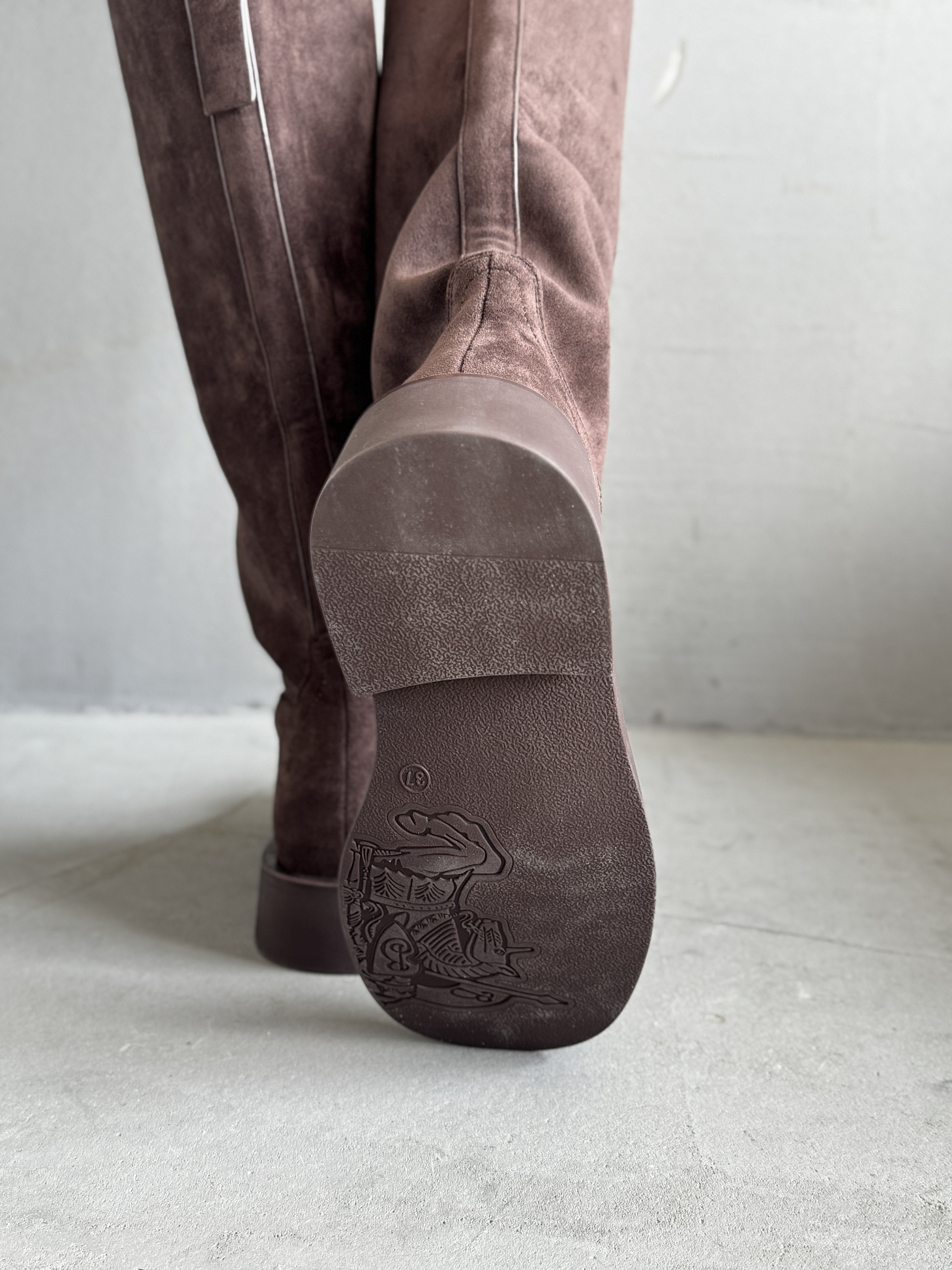 Сапоги женские экозамша еврошерсть