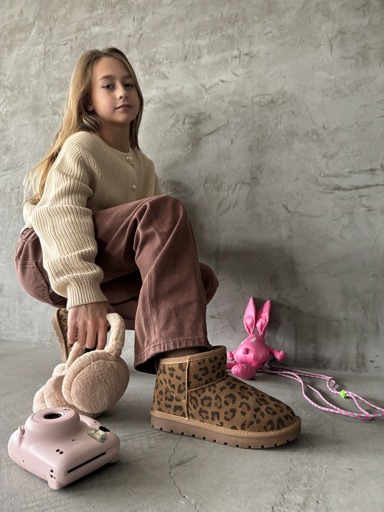 Угги детские экозамша шерсть