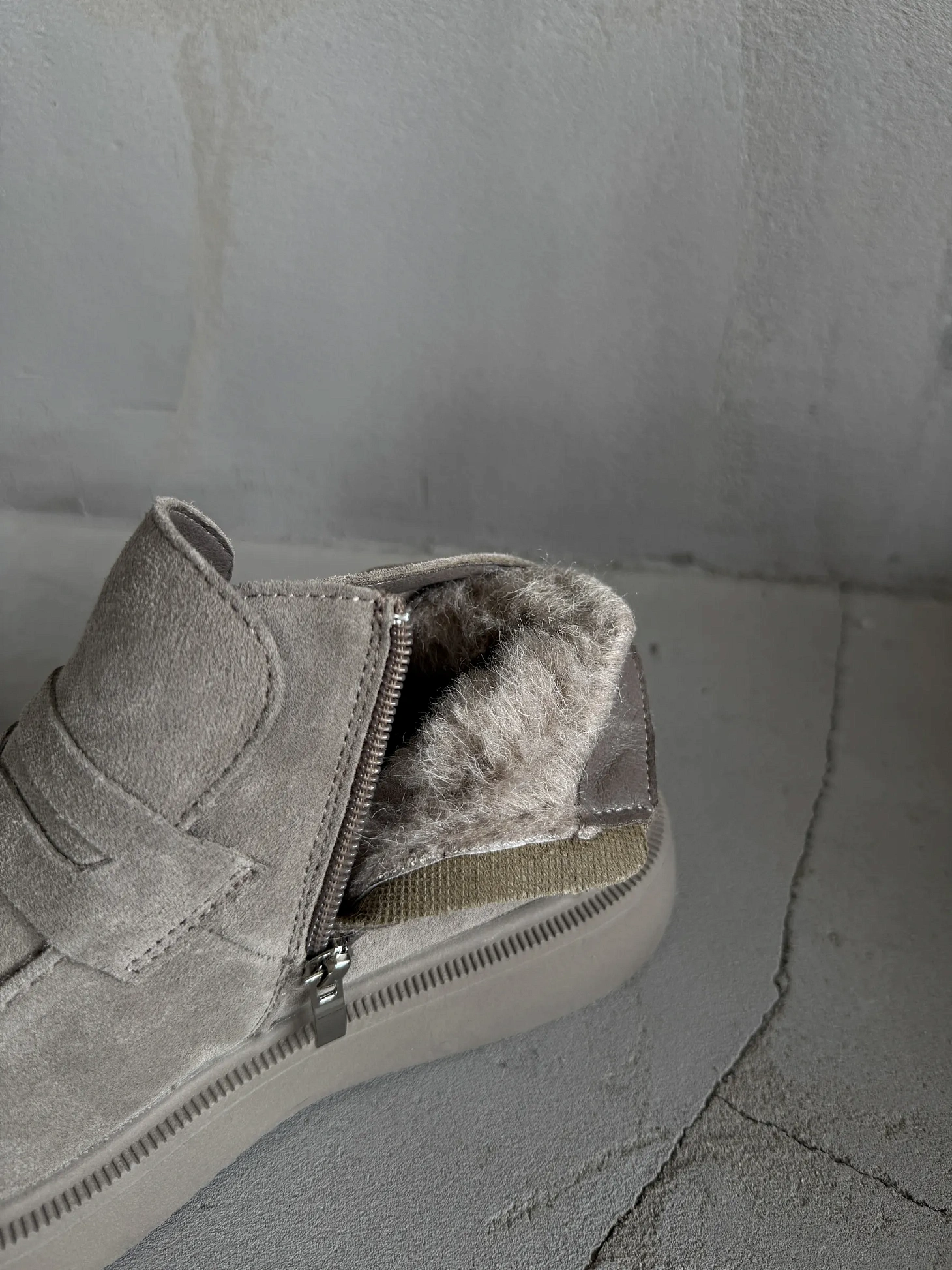 Ботинки женские натуральная замша шерсть