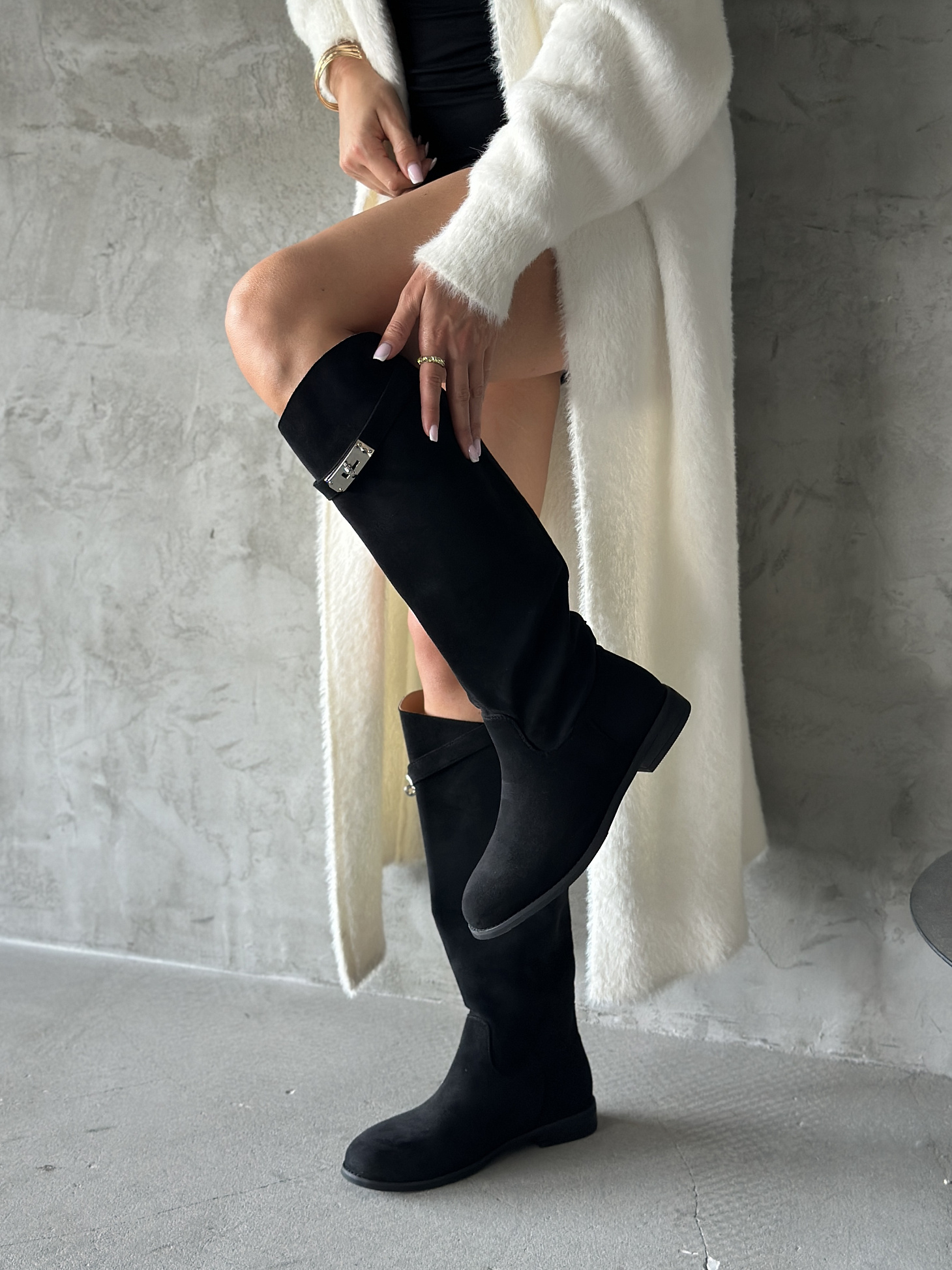 Сапоги женские экозамша