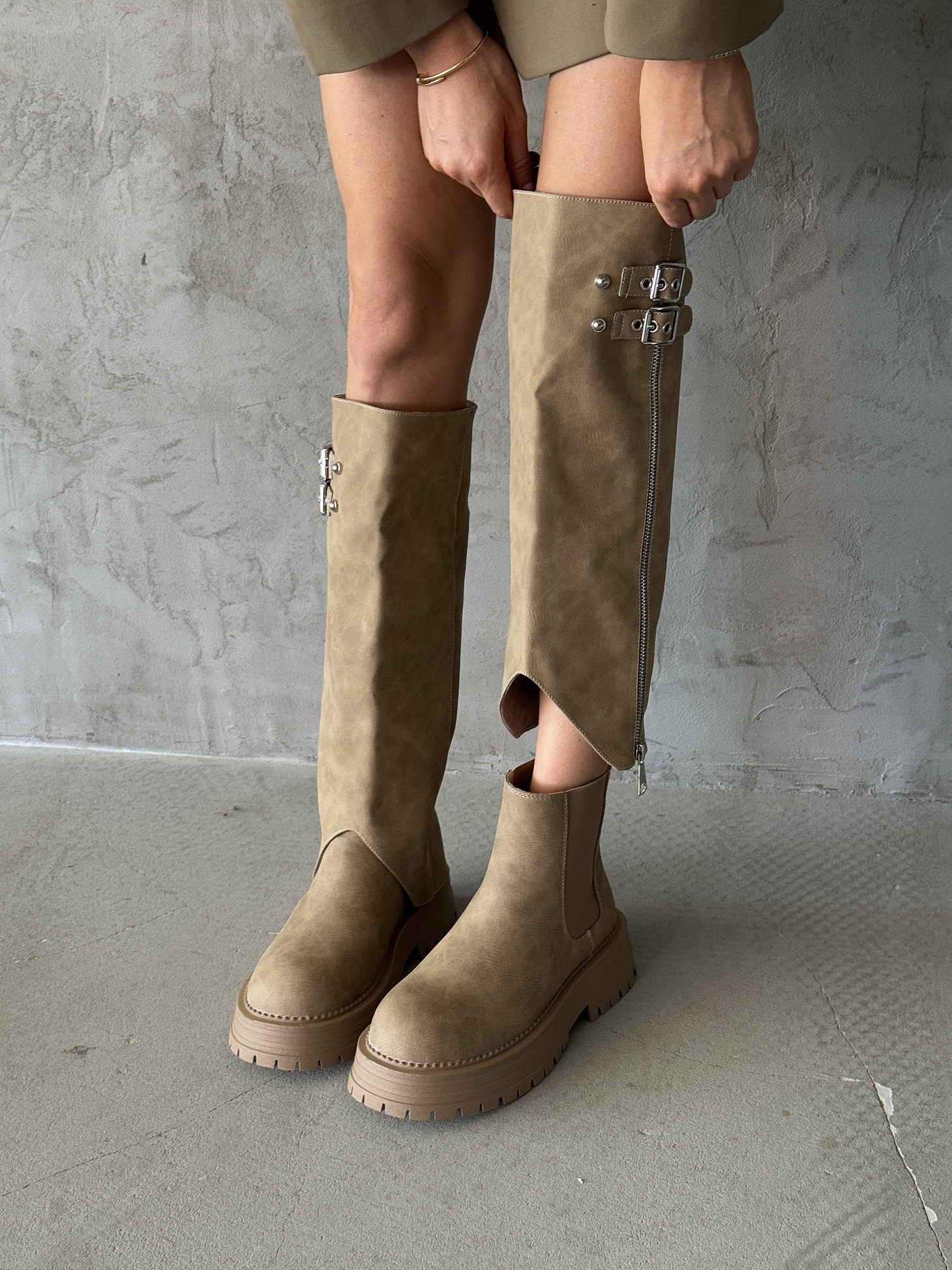 Сапоги женские экозамша