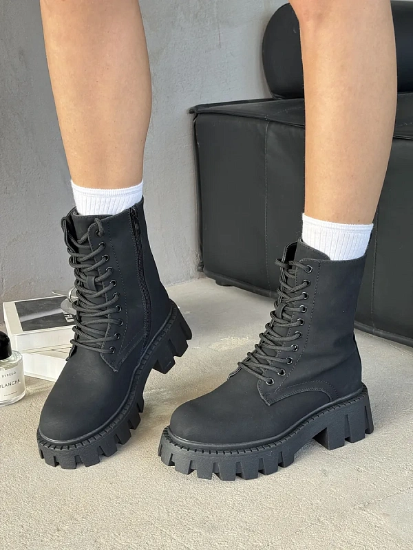 Ботинки женские экокожа шерсть