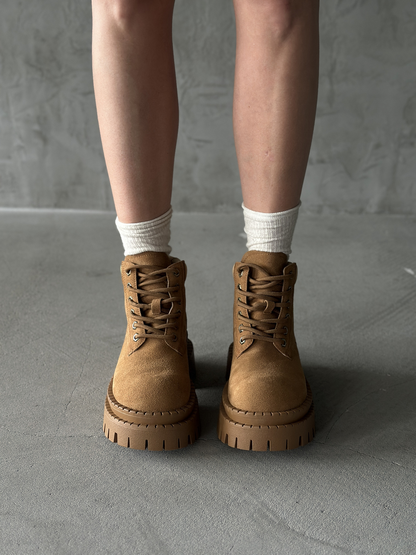 Ботинки женские натуральная замша шерсть