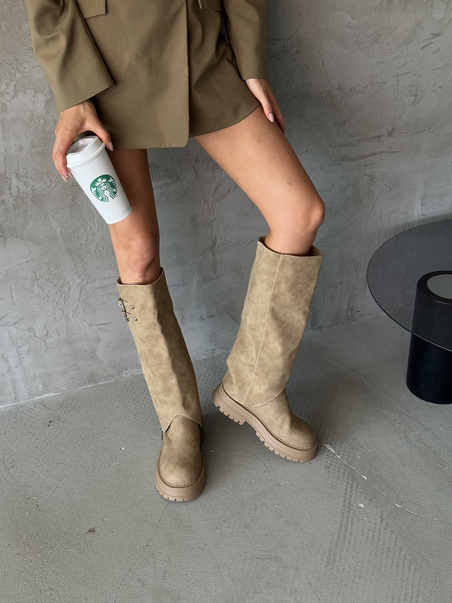 Сапоги женские экозамша