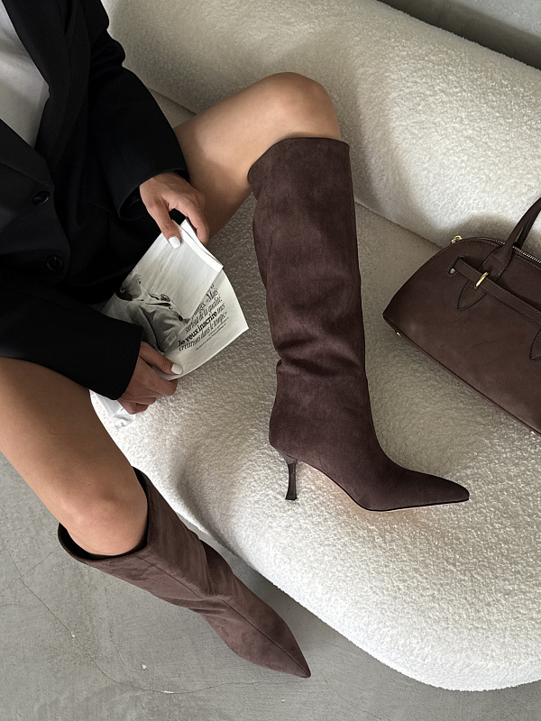 Сапоги женские экозамша